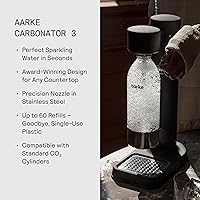 Vista 6 de Aarke Carbonator lll con cilindro de CO2, máquina de agua con gas y carbonatación, acero inoxidable con botella reutilizable PET sin BPA, volumen