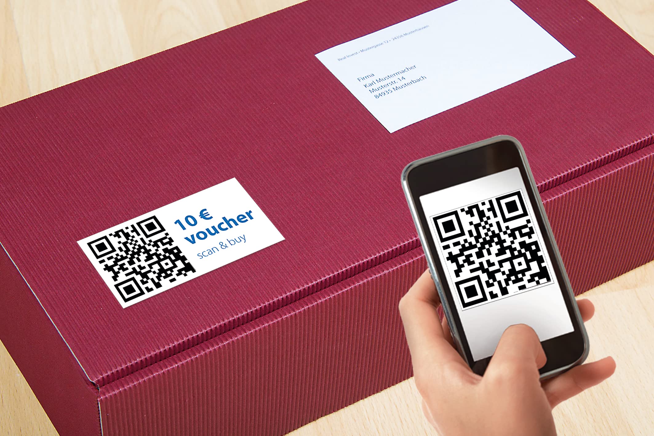 HERMA 9643 QR Code Etiketten blickdicht, 800 Blatt, 80 x 40 mm, 12 pro A4 Bogen, 9600 Stück, selbstklebend, bedruckbar, matt, blanko Papier QR-Code Klebeetiketten Aufkleber, weiß