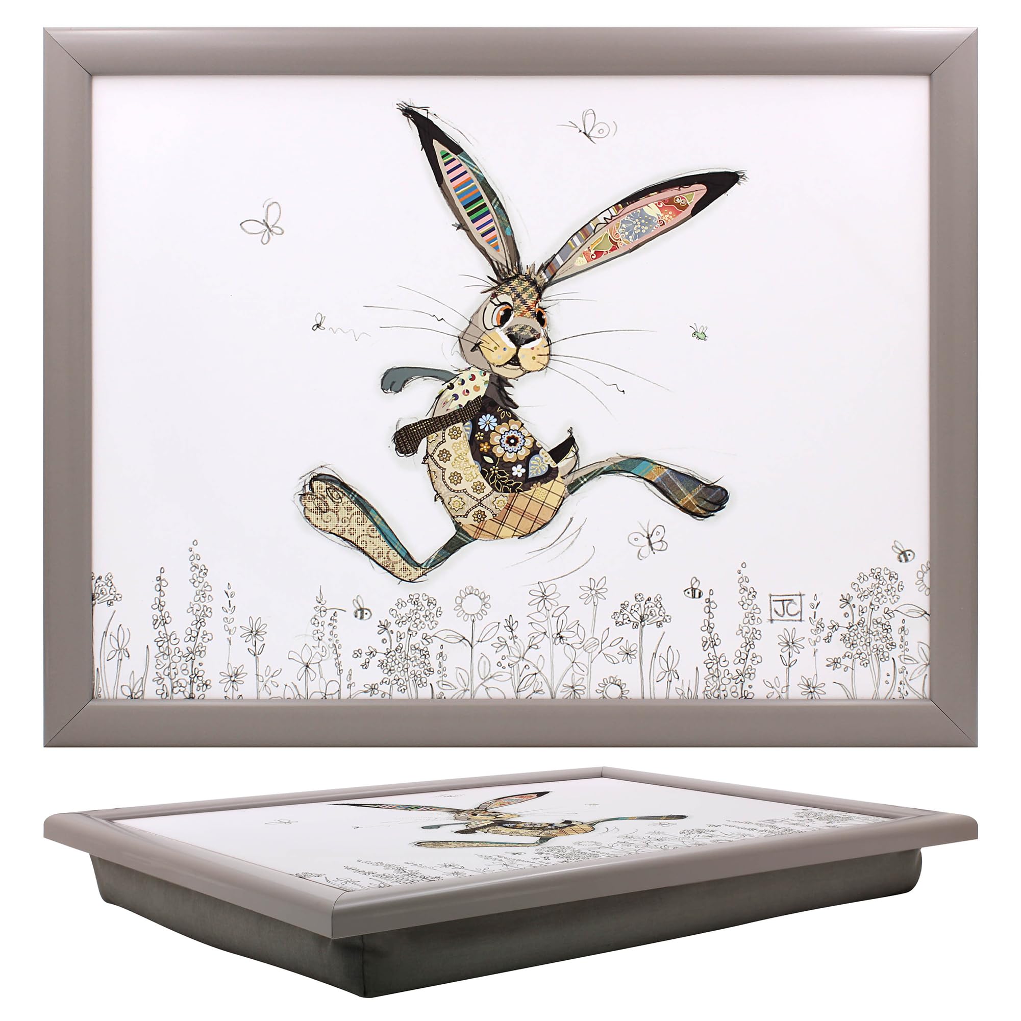 Lesser & Pavey Bug Art Hesper Hare Laptray With Bean Bag for Serving Dishes | Lovely Lap Trays for Eating on Lap for Dinner or Breatfast | Newly Designed Food Trays for Lap — image 1