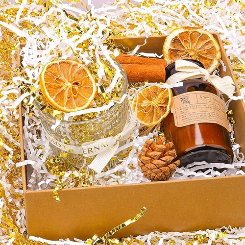 Miniatura 10 de Uptotop Suministro de 4 onzas de relleno de papel cortado arrugado para envolver regalos, cesta de regalo, cumpleaños, boda, Navidad, Acción de