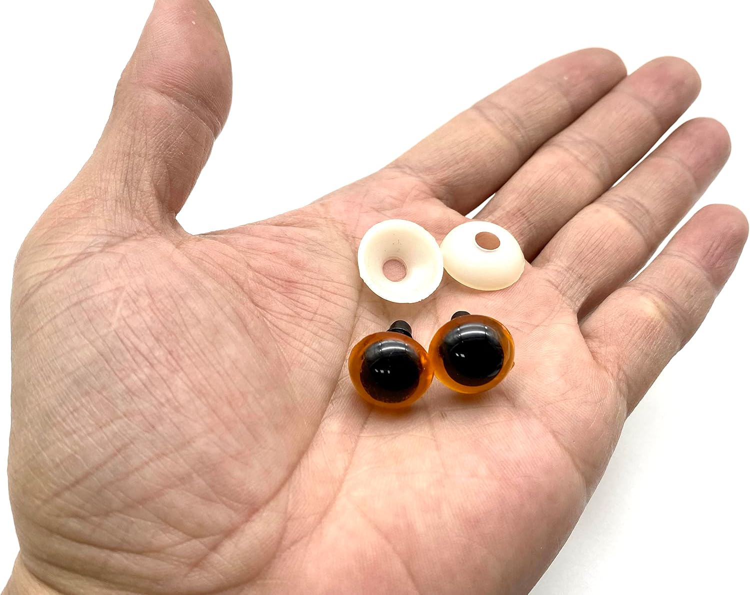 3dancraftit Plastic Safety Eyes with washers 5/8" / 15mm 14 pcs Amber EB30
