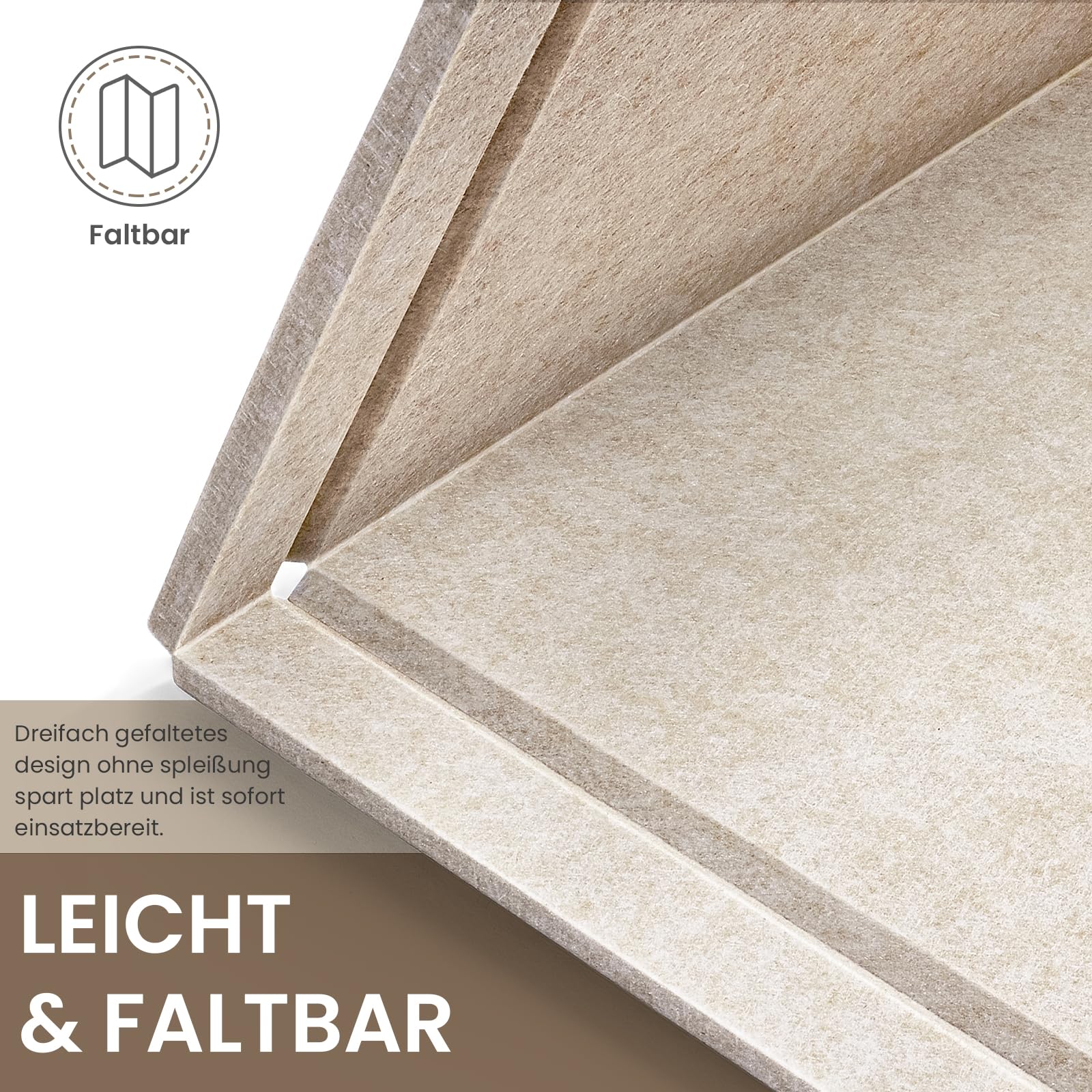 Großes Filz Pinnwand, 120x90 cm Filzboard mit 40 Reißzwecken, faltbares Bulletin Board, Fotodisplay-Tafel mit selbstklebendem Klebeband für Büro, Zuhause und Schule (Oatmeal, 120x90 cm)