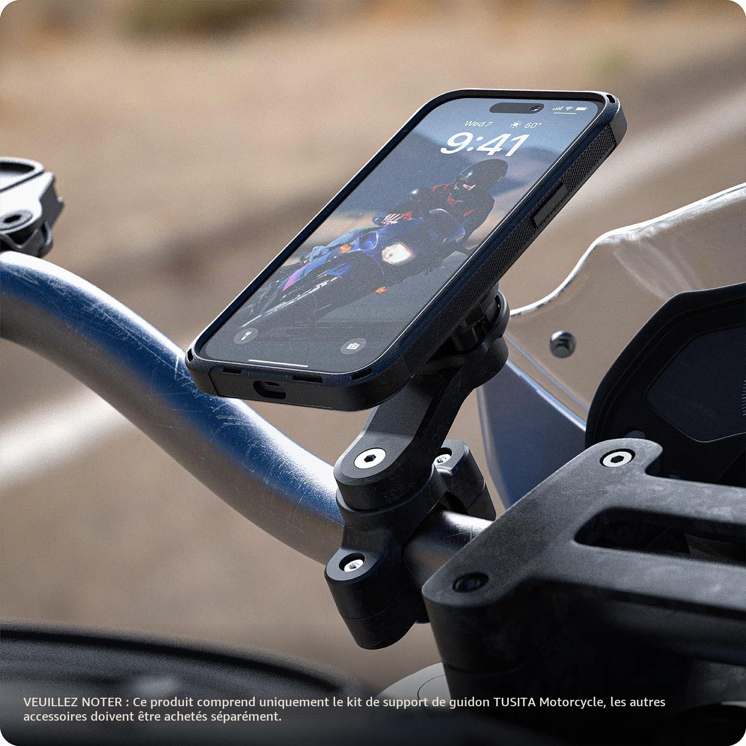 TUSITA Support Téléphone Moto Compatible avec Quad Lock Smartphone Coque