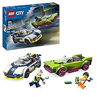 LEGO City Inseguimento della Macchina da Corsa, Set con 2 Modellini di Auto da Costruire della Polizia