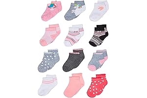 Pack Your Little One's Holidays with Gleeful Comfort: 12-Pack Shorty Socks for 1-Year-Old Girls