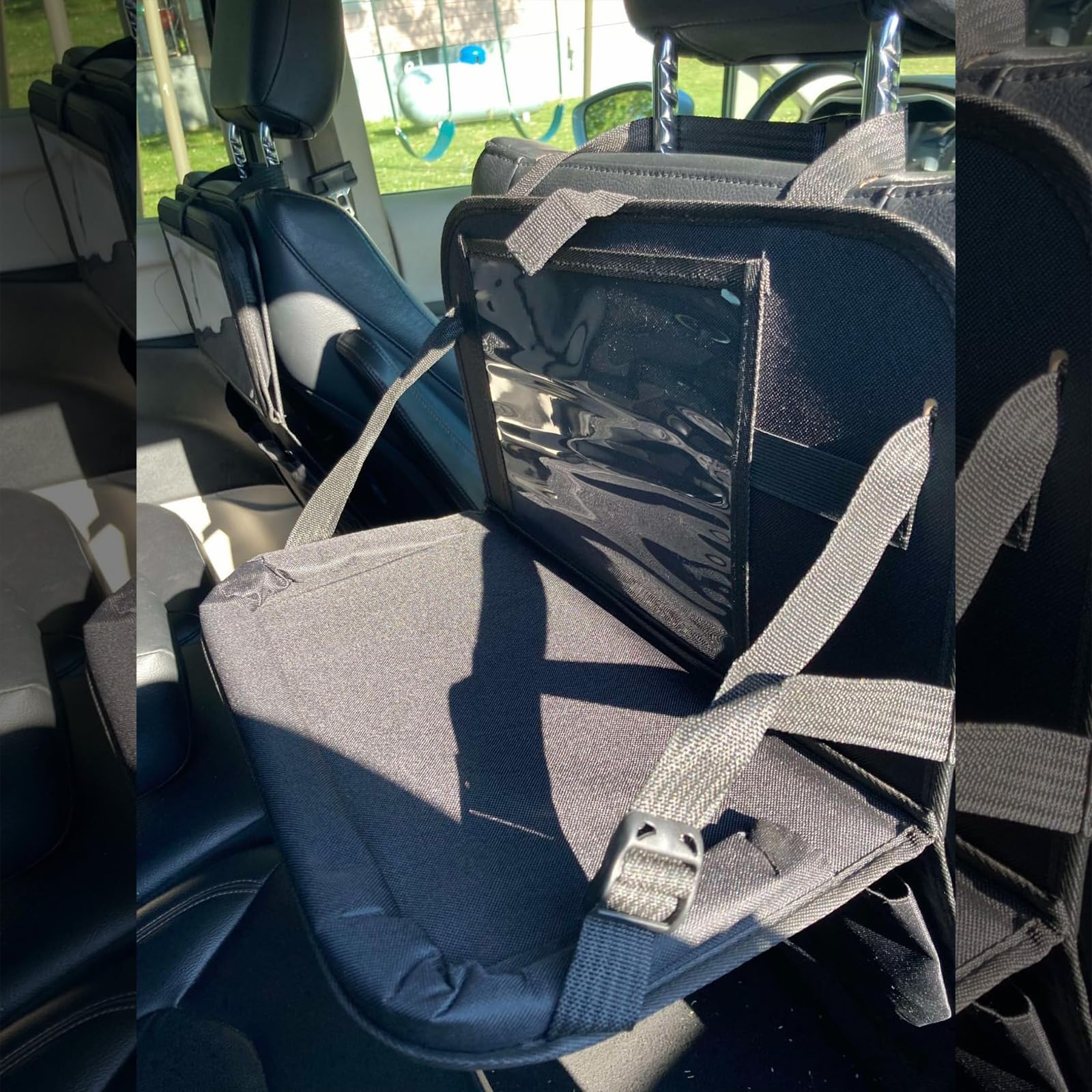 2 Pcs Protezione Sedile Auto Bambini con Tavolino Pieghevole,Proteggi Organizzatore Sedile Posteriore,Impermeabile Organizer per Seggiolino Auto,Universale