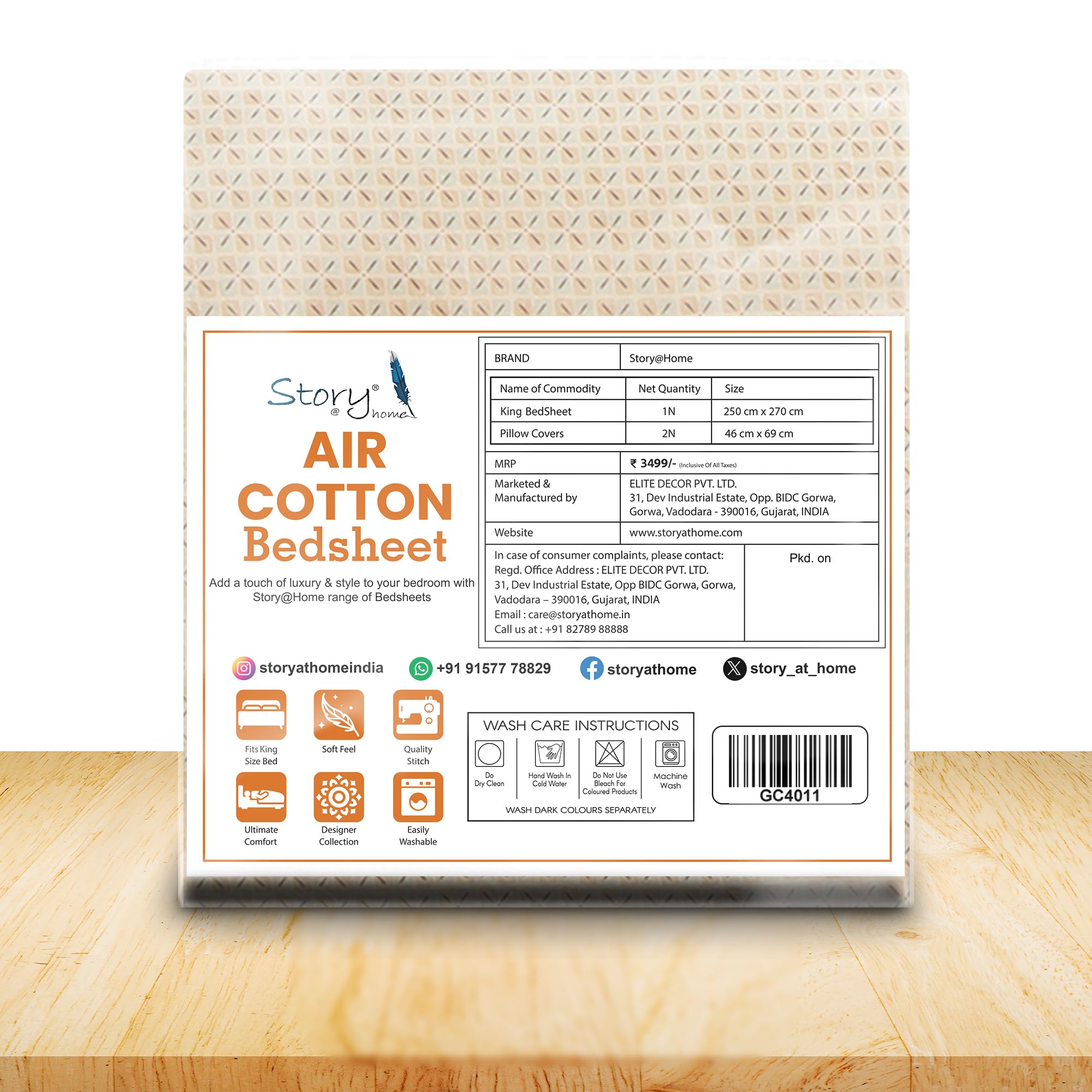 Story@Home King Size Cotton Bedsheet Set -9 Story@Home King Size Cotton Bedsheet Set -9