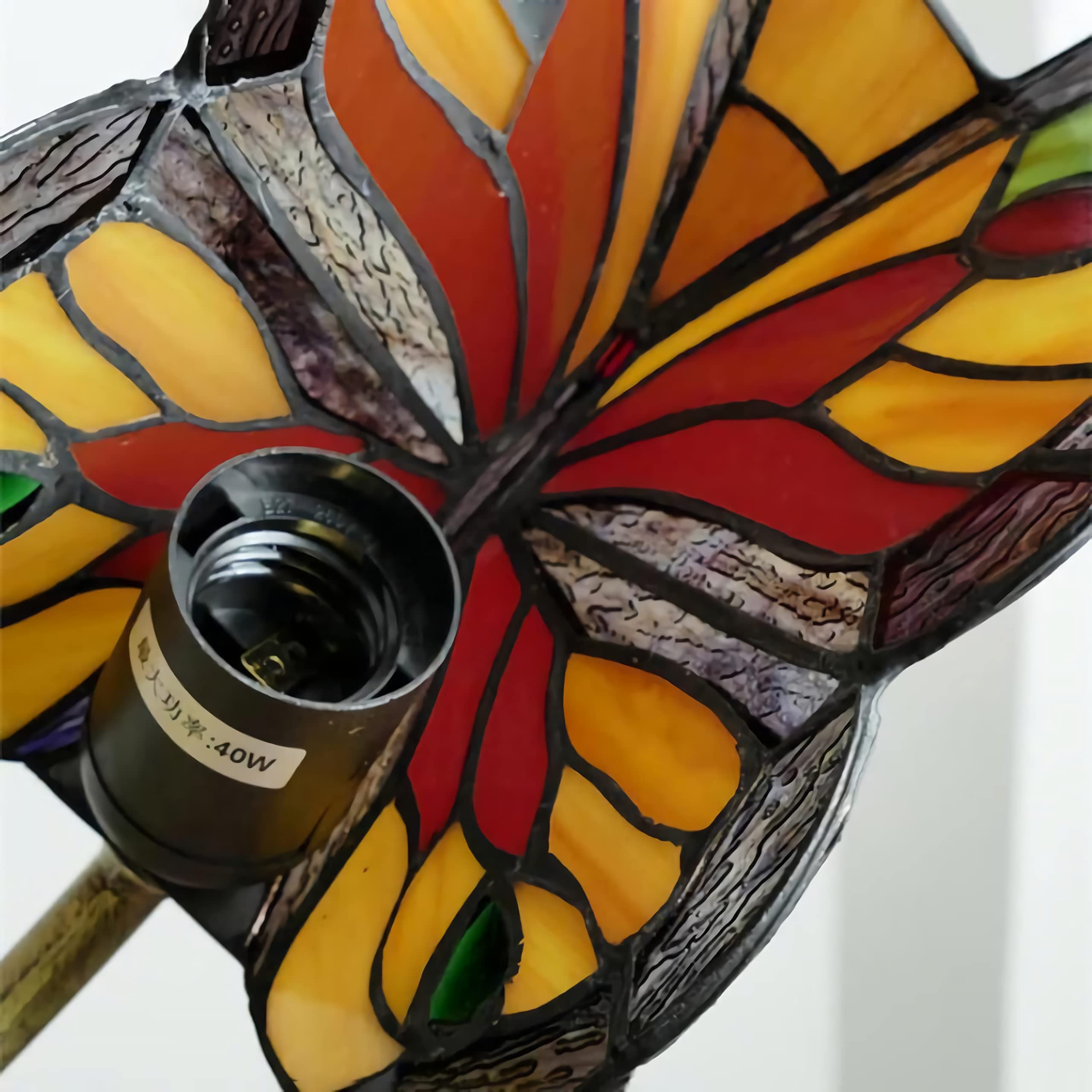 Applique Murale Papillon, Applique LED En Vitrail De Style Tiffany, 1 Lumière, Lampe De Chevet De Chambre Pour Salon Chambre D'enfant Couloir Salle De Bain, Multicolore,J