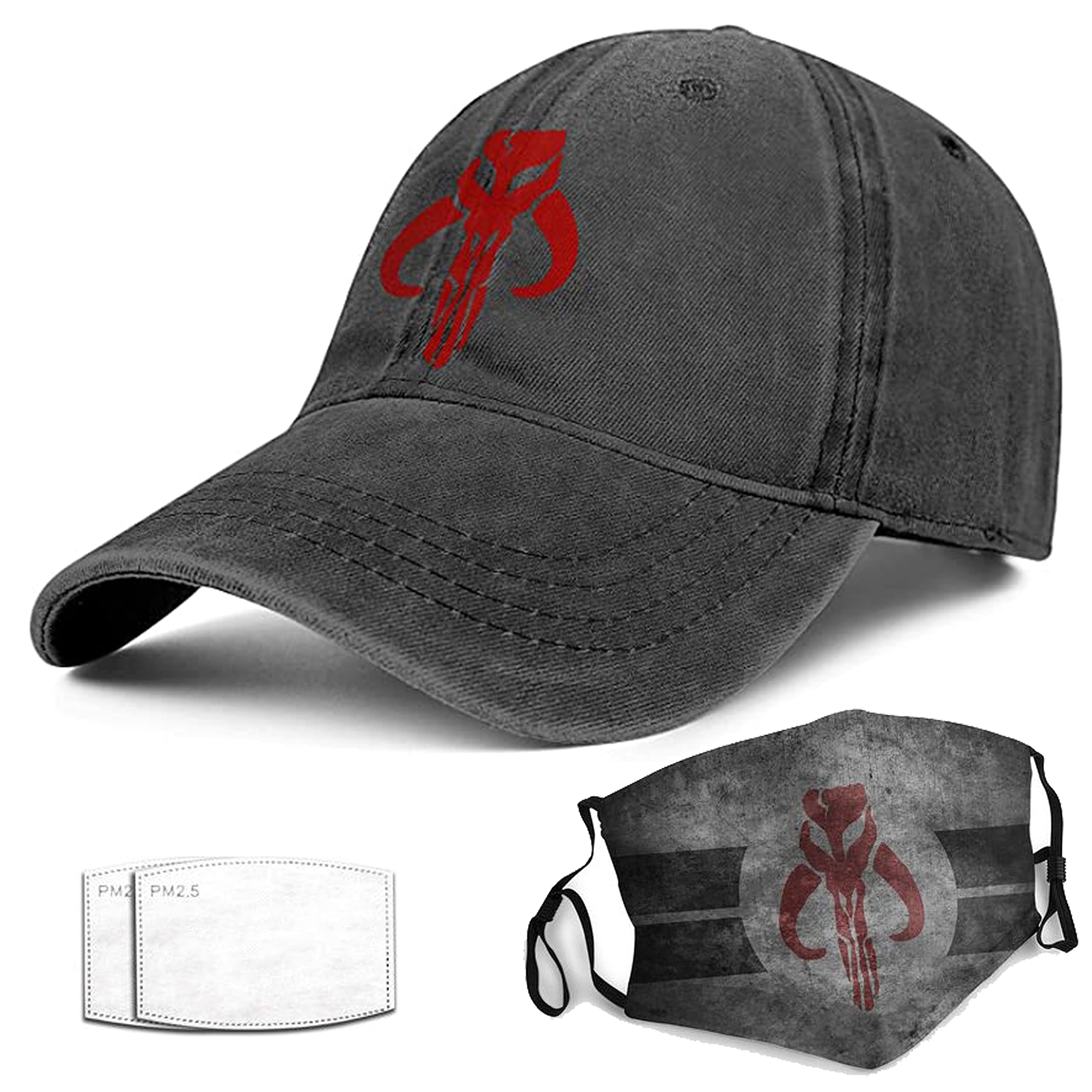 Hat and Mask for Men Women Vintage Dad Denim Baseball Hats