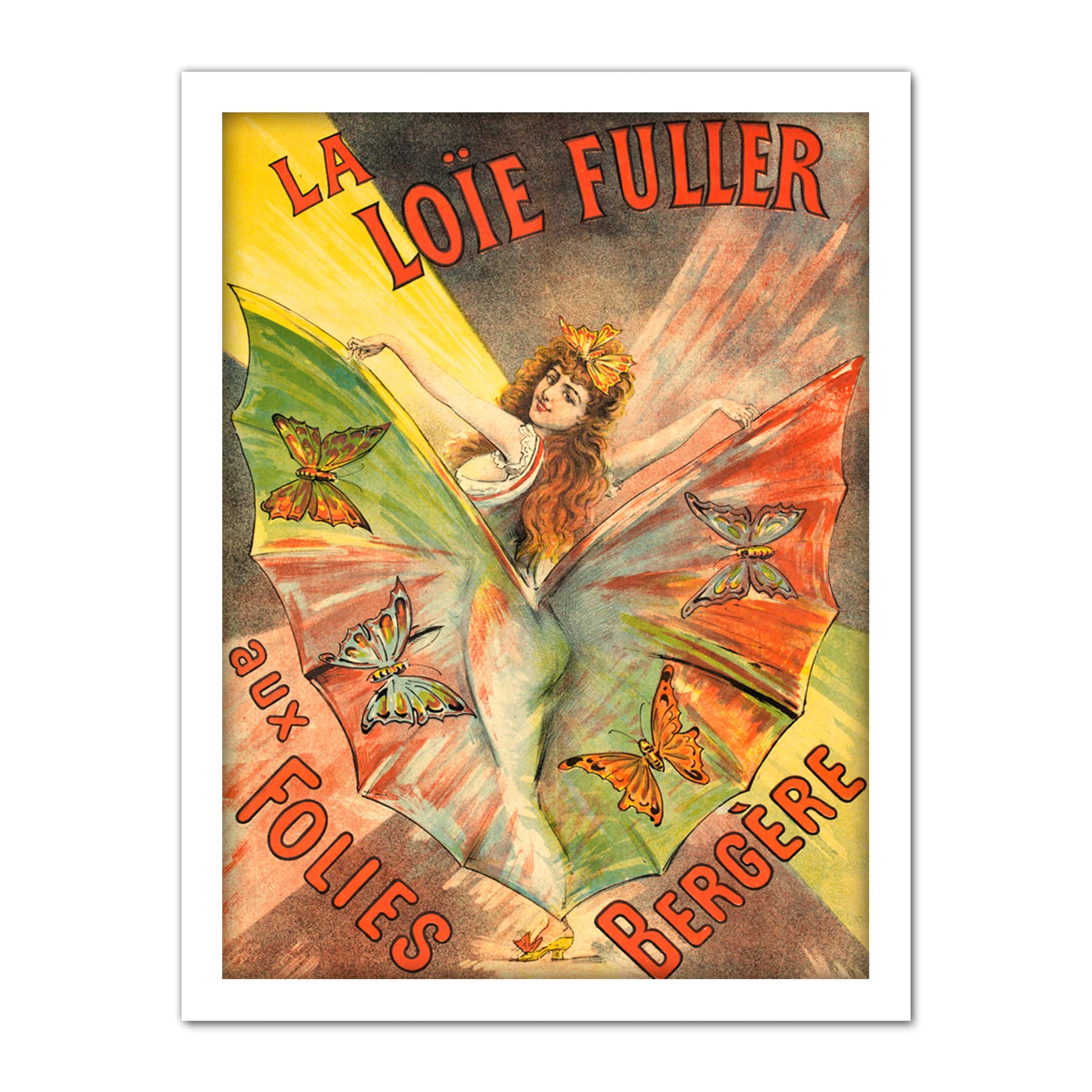 Pal Singer Loie Fuller Folies Bergere Show Advert Large Framed Art Print Poster Wall Decor 18x24 in