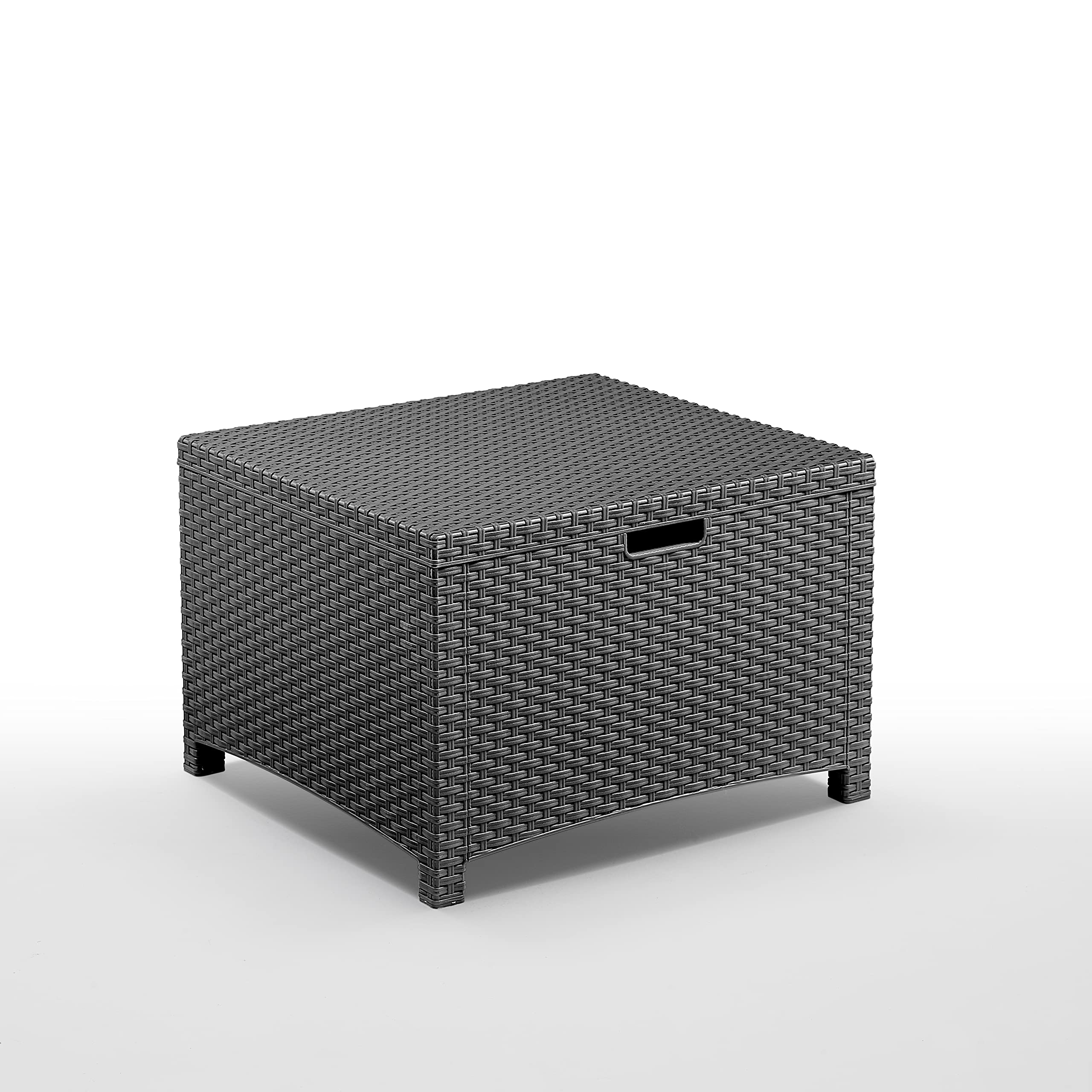BICA Set Lido 2 Storage - Set Mobili da Esterno 2 Poltrone, 1 Sofa 2 posti, Tavolino Contenitore e Cuscini per la Seduta, Grafite