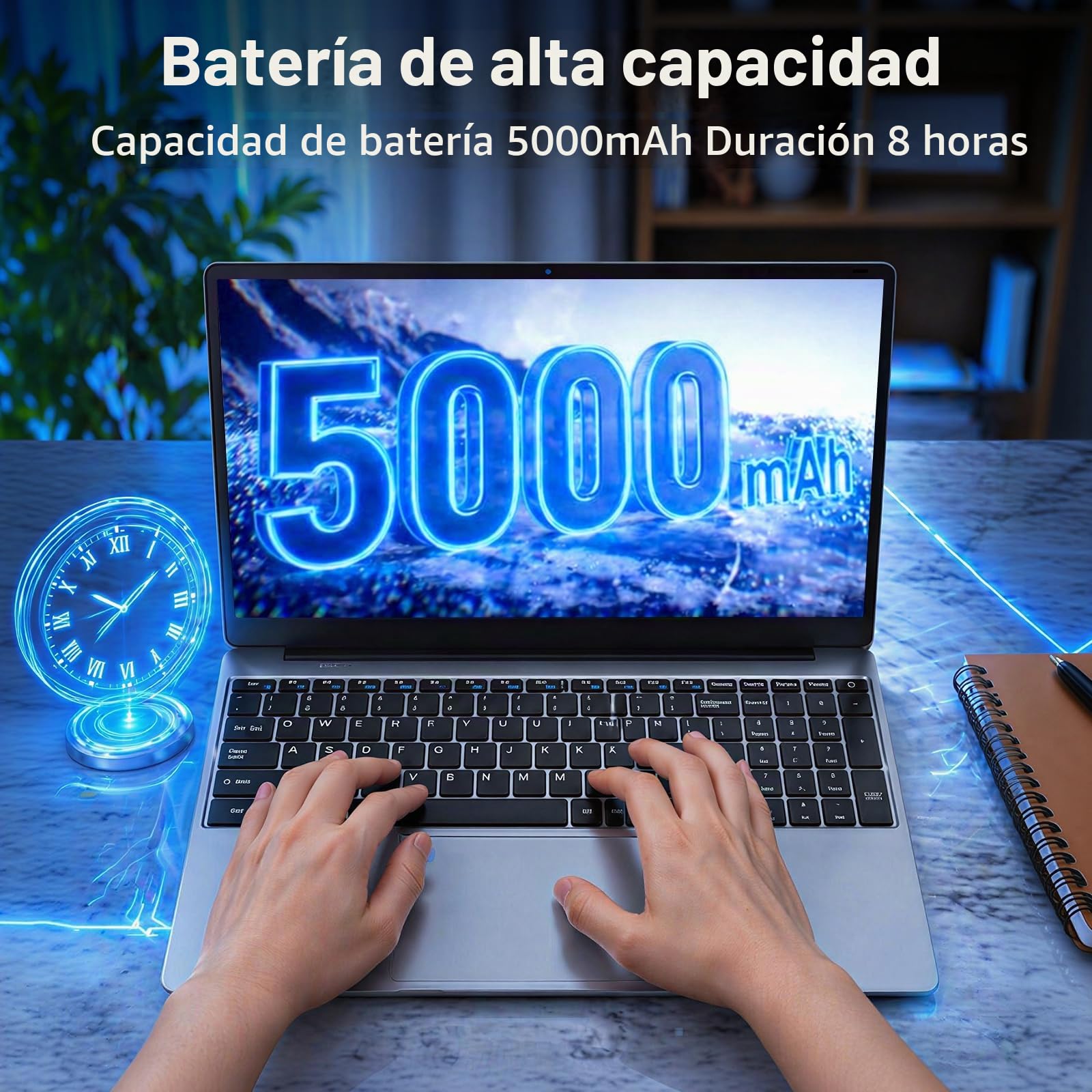 Ordenador Portátil 15.6 pulgadas con Celeron N5095 CPU, Win11 PC Portatil 16GB RAM 512GB SSD, Laptop FHD IPS 1080P Desbloqueo Huellas Dactilares/Teclado Retroiluminado WiFi5 BT4.2 Computadora Portátil