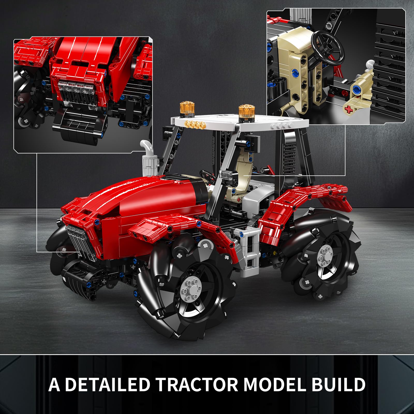 Mould King 18037 Technik Traktor Bauspielzeug, Ferngesteuertes All-Terrain Baufahrzeug Modellset, Bausteine Spielzeug Geschenk für Jugendliche ab 14 Jahren & Erwachsene (1392 Teile)