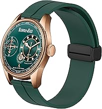 DOUBLERUN Chonograph Date Display Radium Dial Analoge Silicone Magnetic Belt Watch for Men, Series C-180-00