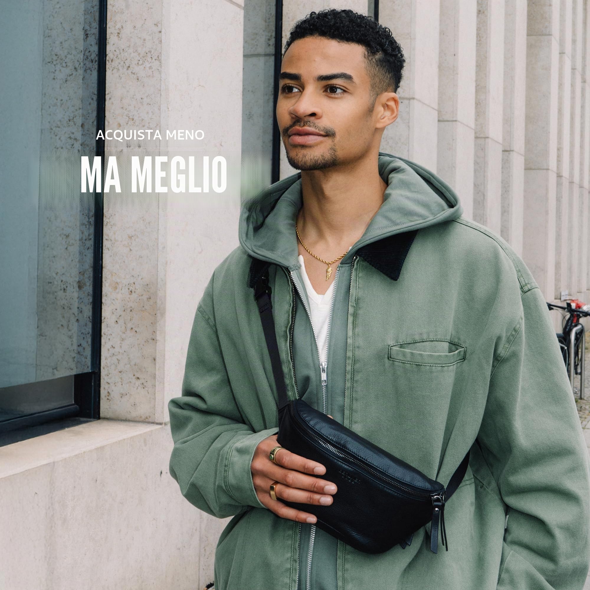 Berliner Bags Marsupio da Cintura Noah, Waist Bag Unisex Regolabile, Marsupio Uomo e Donna – Nero