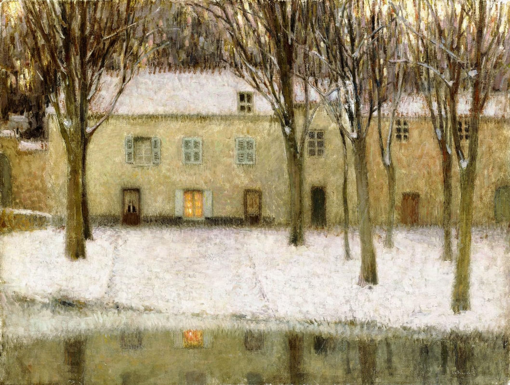 ARTXLXXBN Famous Painting Art Wall Decor Abstract Art Picture Small Spot by Henri Eugene Augustin Le Sidaner Animal Pictures for Home Decor 60x90cm