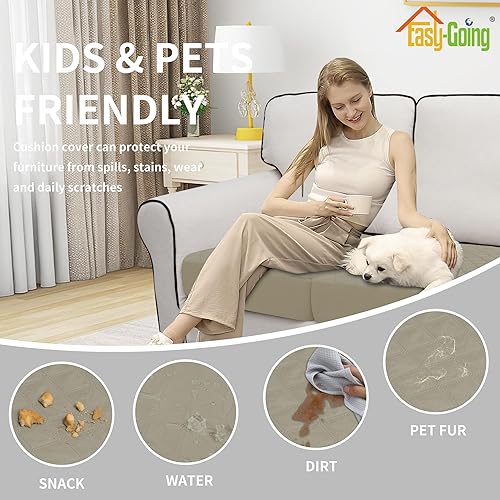 Miniatura 5 de Easy-Going Funda de cojín impermeable para silla, antideslizante, a prueba de fugas, acolchada y elástica, protector de muebles para perros,