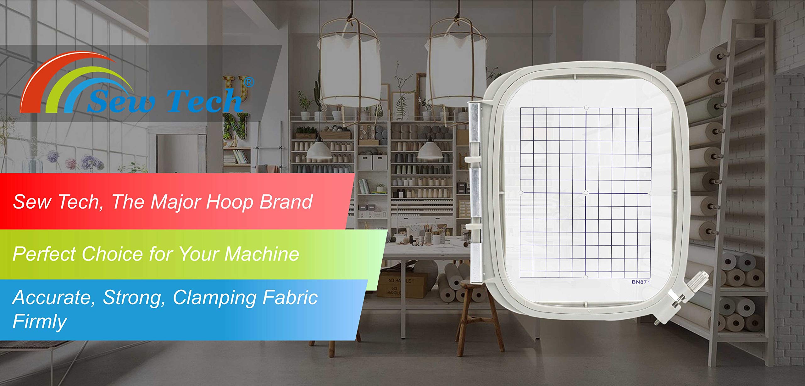 Sew Tech średnia obręcz do haftu B dla Bernina Artista 730 770 QE Aurora 430 440 830 780 QE 180 880 Plus 630 itp., obręcze do maszyny do szycia i haftu
