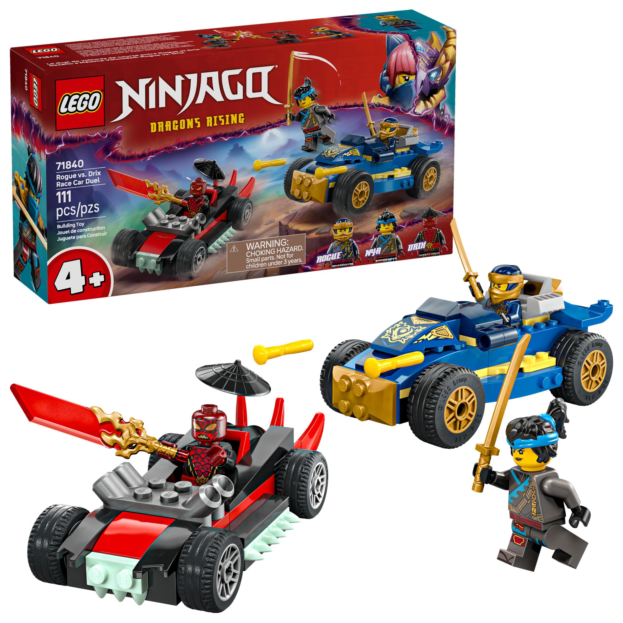 Amazon.com: LEGO NINJAGO Rogue vs. Drix Race Car Duel Building Toy