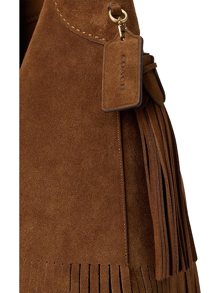 Brown COACH Brooklyn Shoulder Bag 39 With Fringe