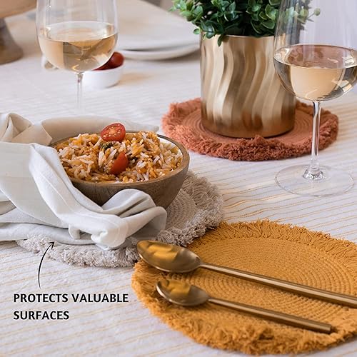 Miniatura 2 de Folkulture Soportes para ollas de cocina, almohadillas calientes o salvamanteles para platos calientes, ollas y sartenes, elegantes alfombrillas