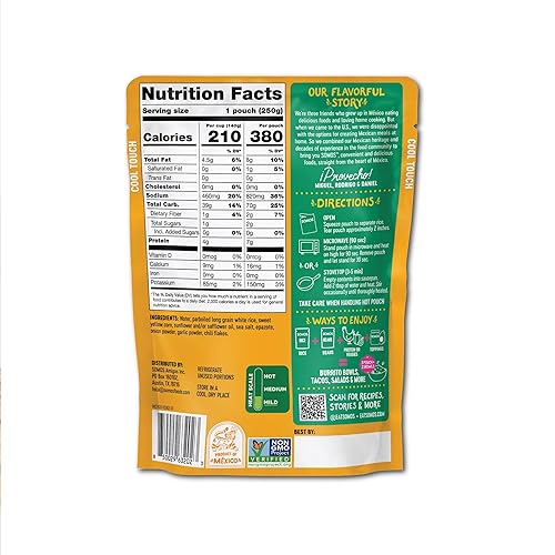 Miniatura 2 de SOMOS Arroz blanco de maíz mexicano, sin gluten, sin OMG, veganas y aptas para microondas listas para comer, delicioso, saludable y conveniente,