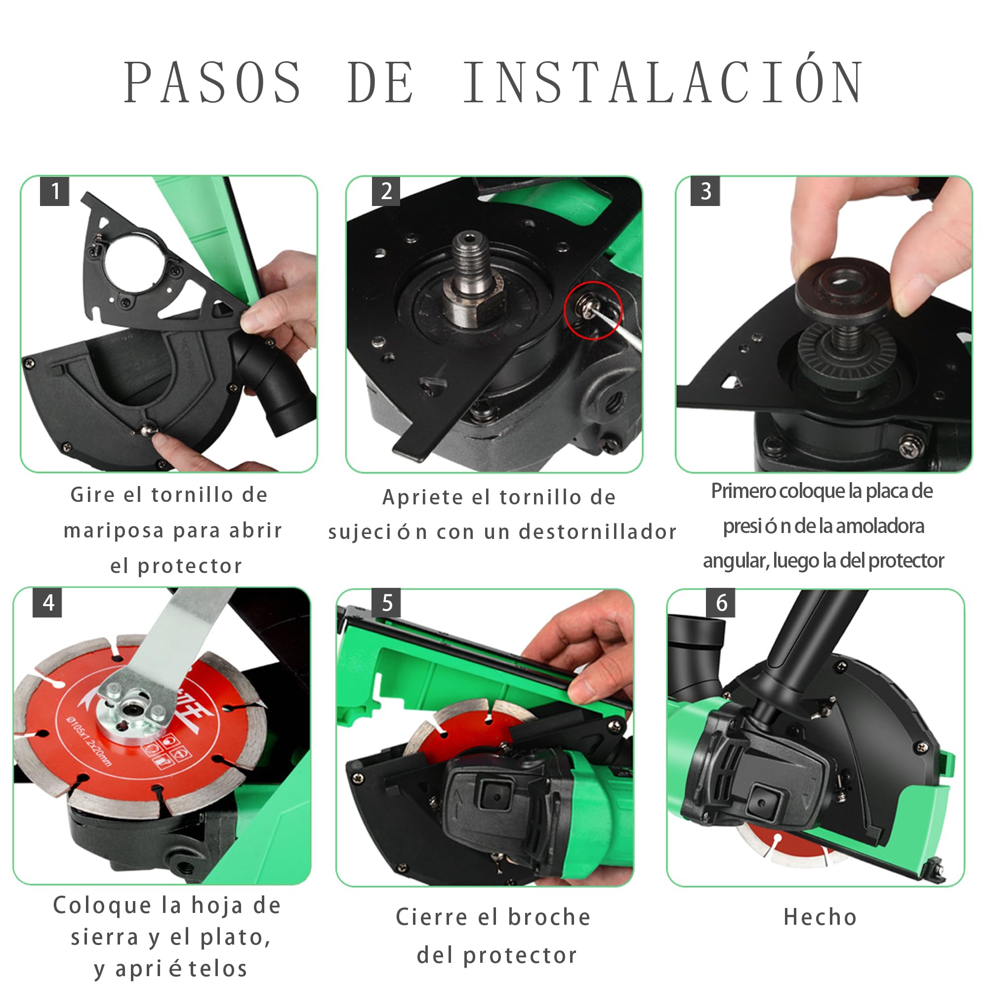 Accesorio de Guía de Corte con Aspiración, Compatible con Amoladoras y Discos de 115/125 mm, Diseño con Caperuza de Cierre Rápido Ø 125 mm