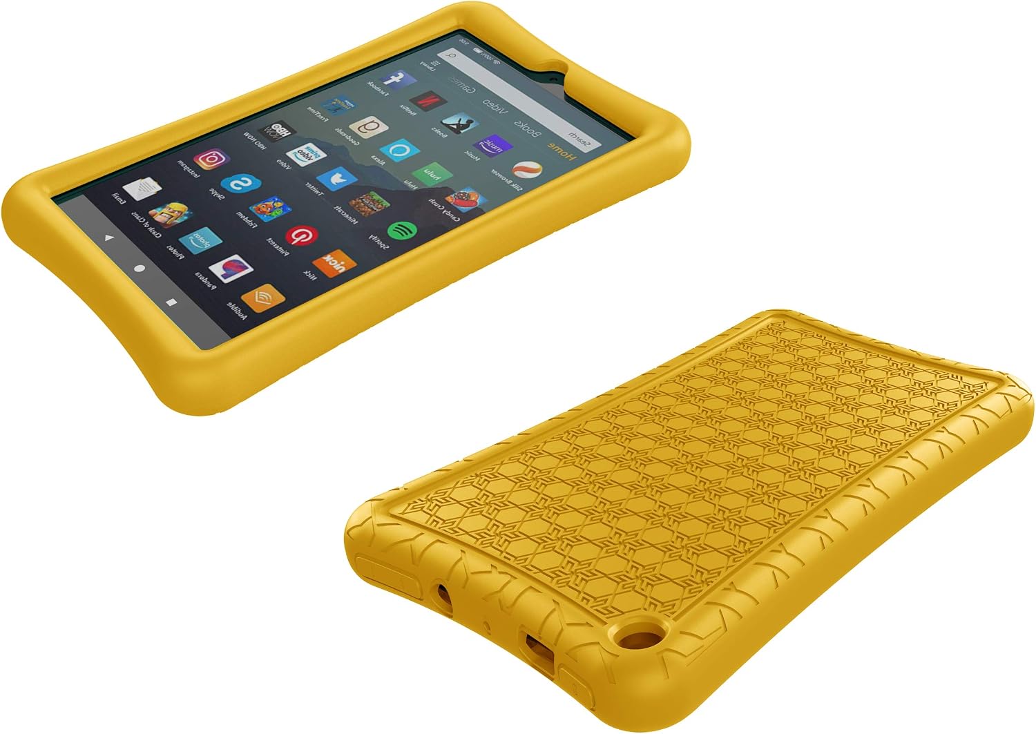 BMOUO Case for Fire 8 Tablet (7th and 8th Generation, 2017 and 2018 Release) - Light Weight Shock Proof Soft Silicone Back Cover for Fire 8, Yellow