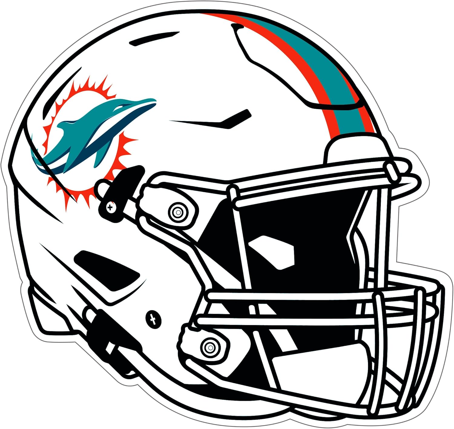 Siskiyou Sports NFL Miami Dolphins Helmet Auto Decal, Team Colors, One Size