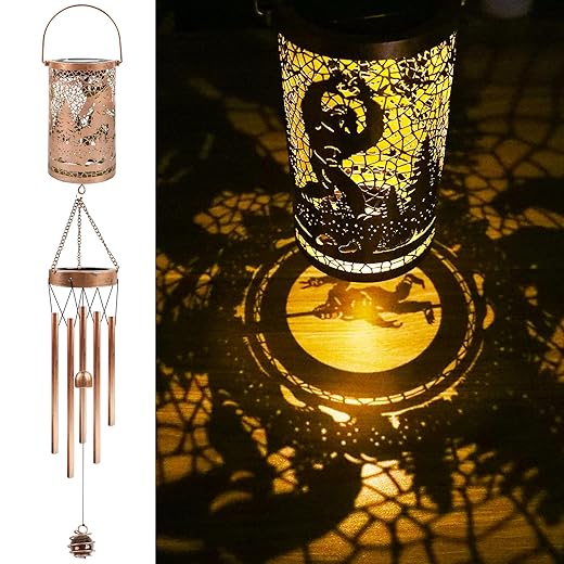 Wind Chimes w/Solar Silhouette Lamp (Sasquatch, Bulldog) - $18.99