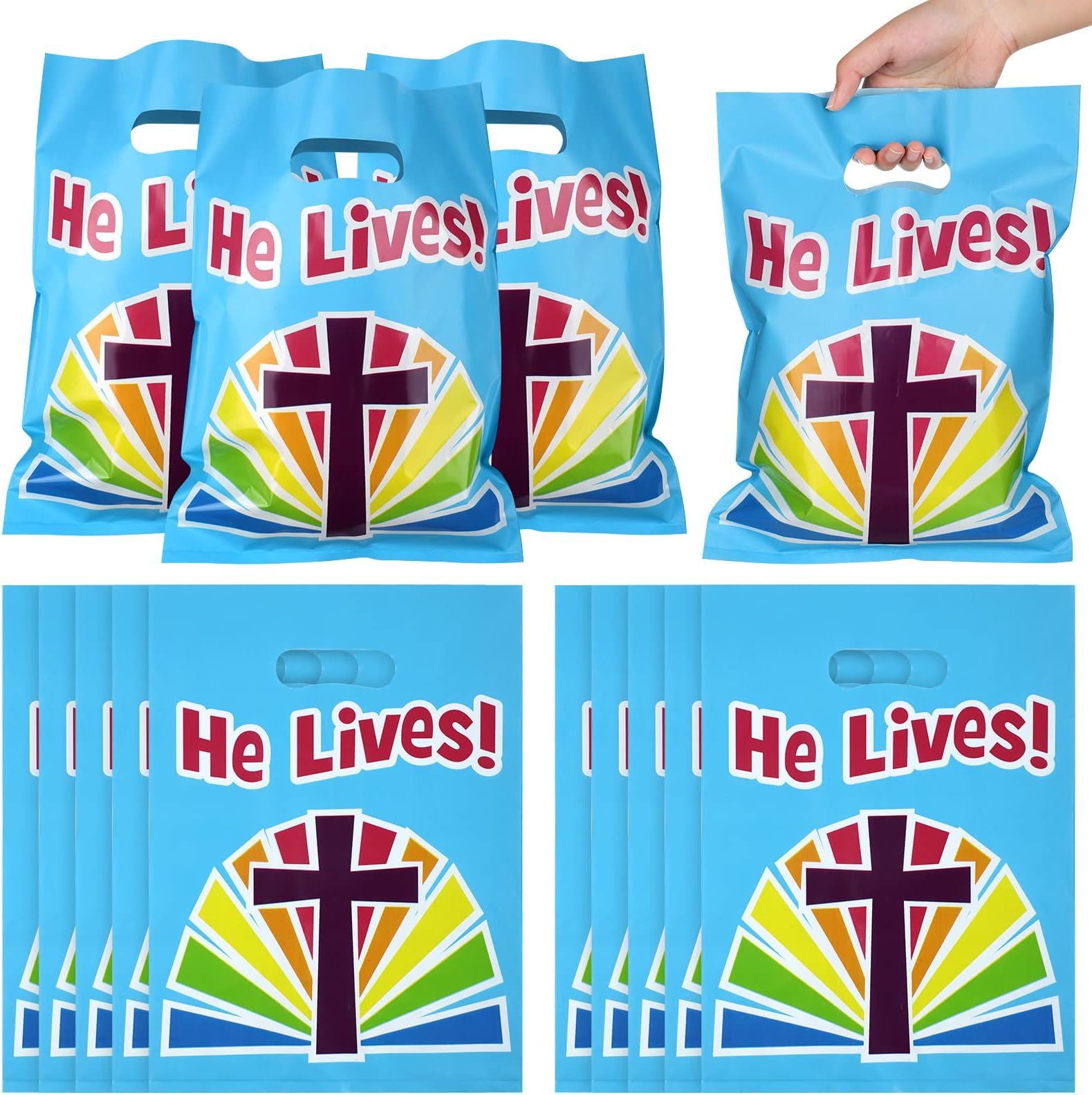 100 Pieces Easter He Lives Goody Bags Inspirational