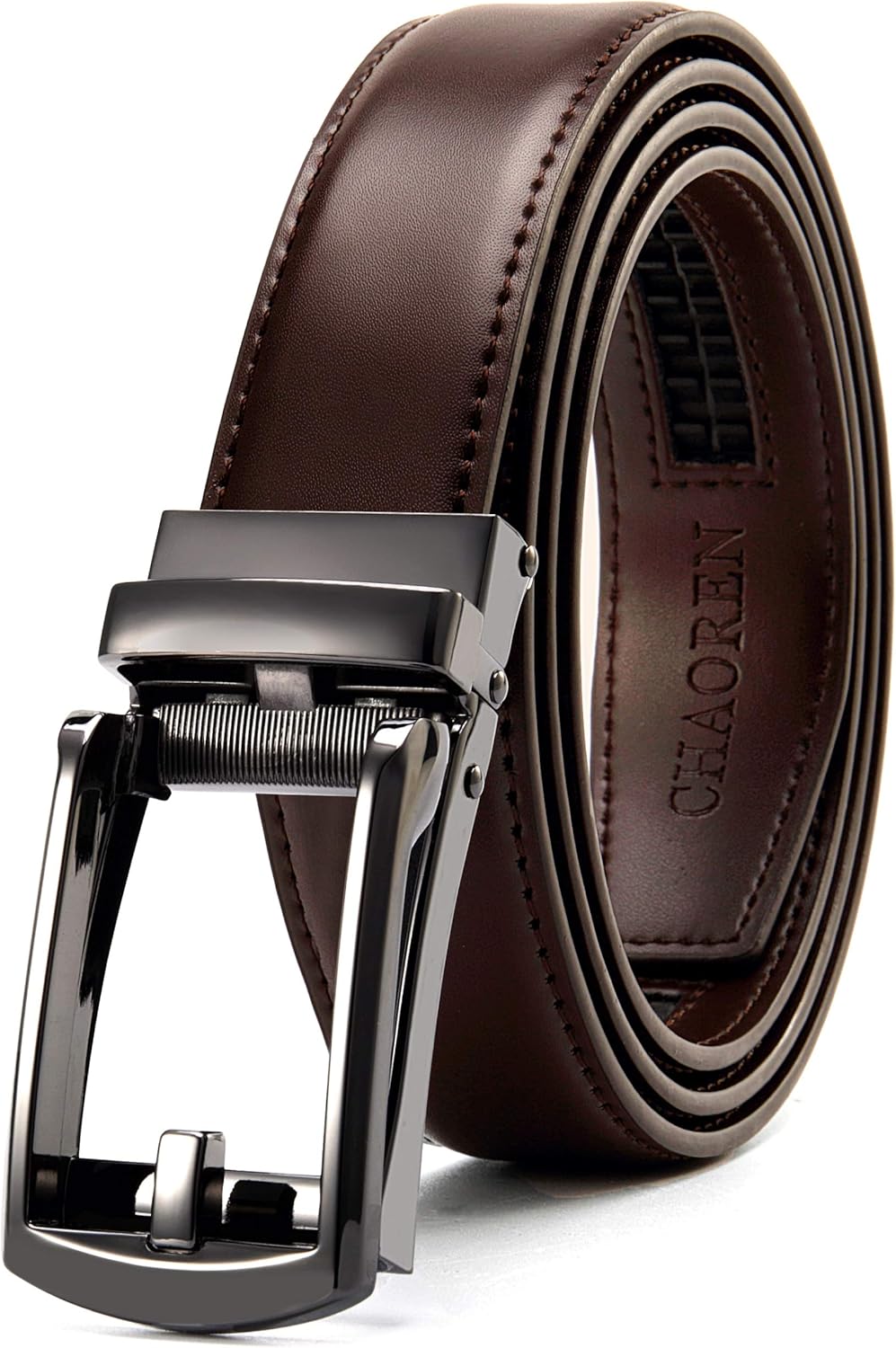 CHAOREN Mens Dress Belt - Ratchet Belt Leather 1 1/4" Comfort Click - Perfect Companion to Mens Dress Shoes
