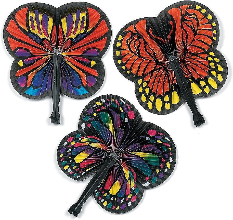 Butterfly Folding Fans (1 dz)