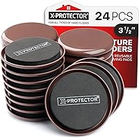 Vista 11 de X-Protector Deslizadores de Muebles para Alfombras y Juego de Herramientas Elevadoras de Muebles - 4 PIEZAS Deslizadores de 3 1/2" para Muebles