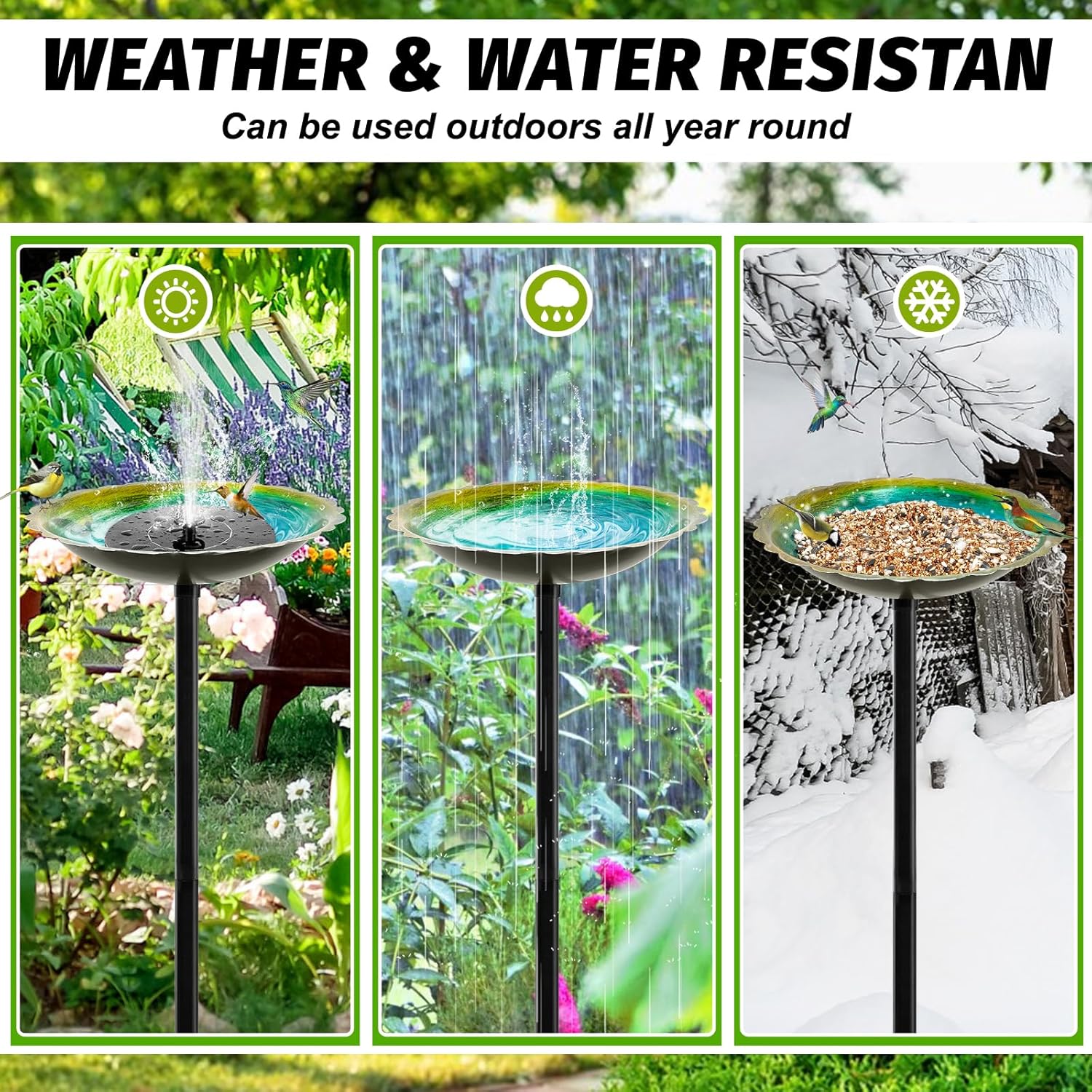 Bird Feeders for Outside, Metal Bird Bath Feeders for Outside, Vintage Birdfeeder Bowl for Outdoors Garden Yard Patio Decor