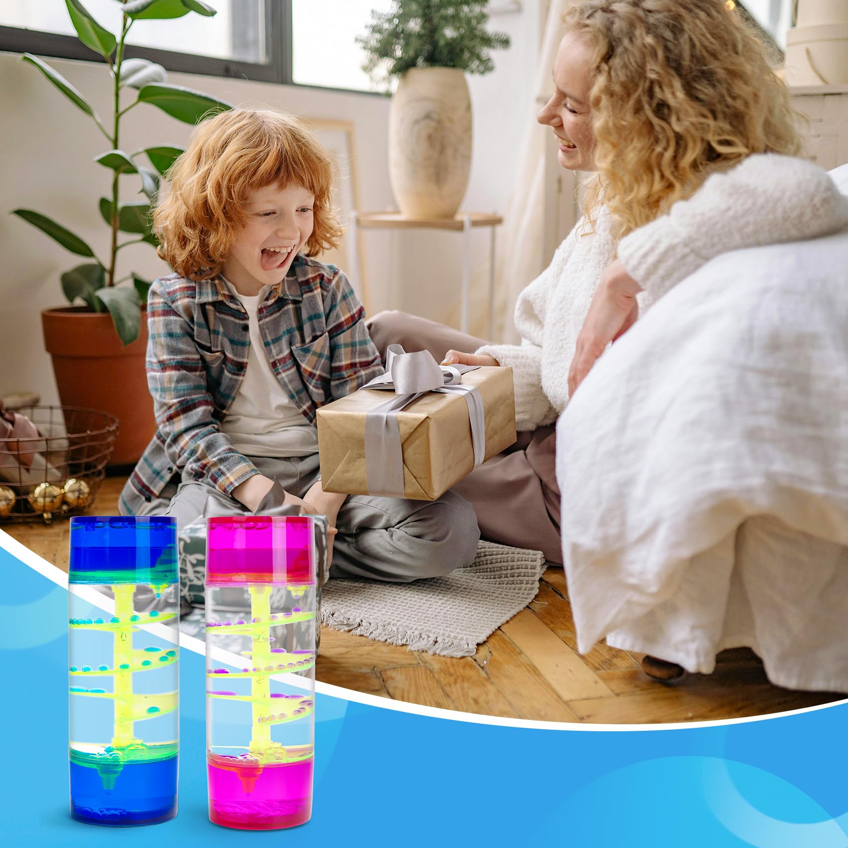 LULUFUN Liquid Motion Timer Bubbler, Sensory Toys for Visual Relaxation Colorful Oil Hourglass, Calm Stress Relief Desk Toys - Image 3