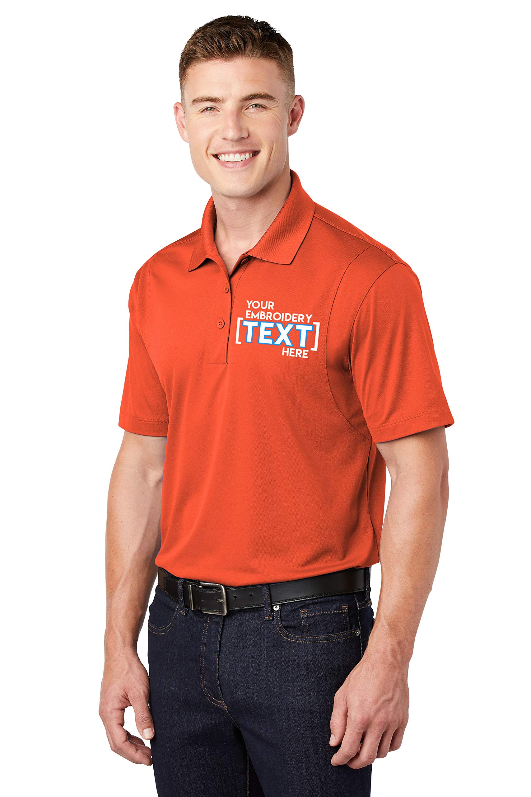 Custom Embroidered Moisture Wicking Performance Polo - Embroidery Collar Polo Shirts