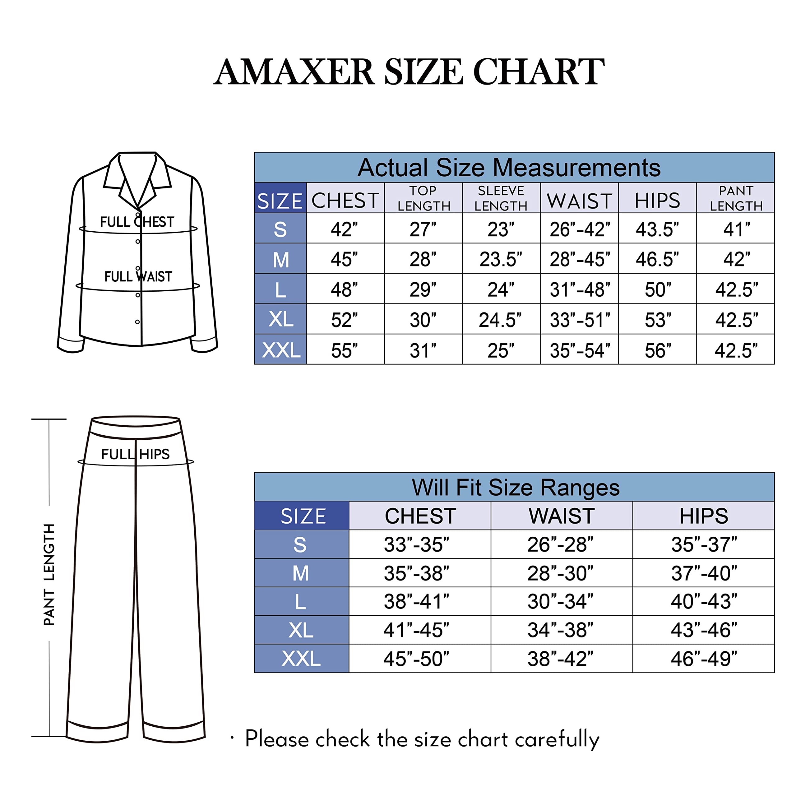Amaxer Conjunto de pijama para mujer, 100 % algodón, manga larga, suave, con botones, elástico y cordón