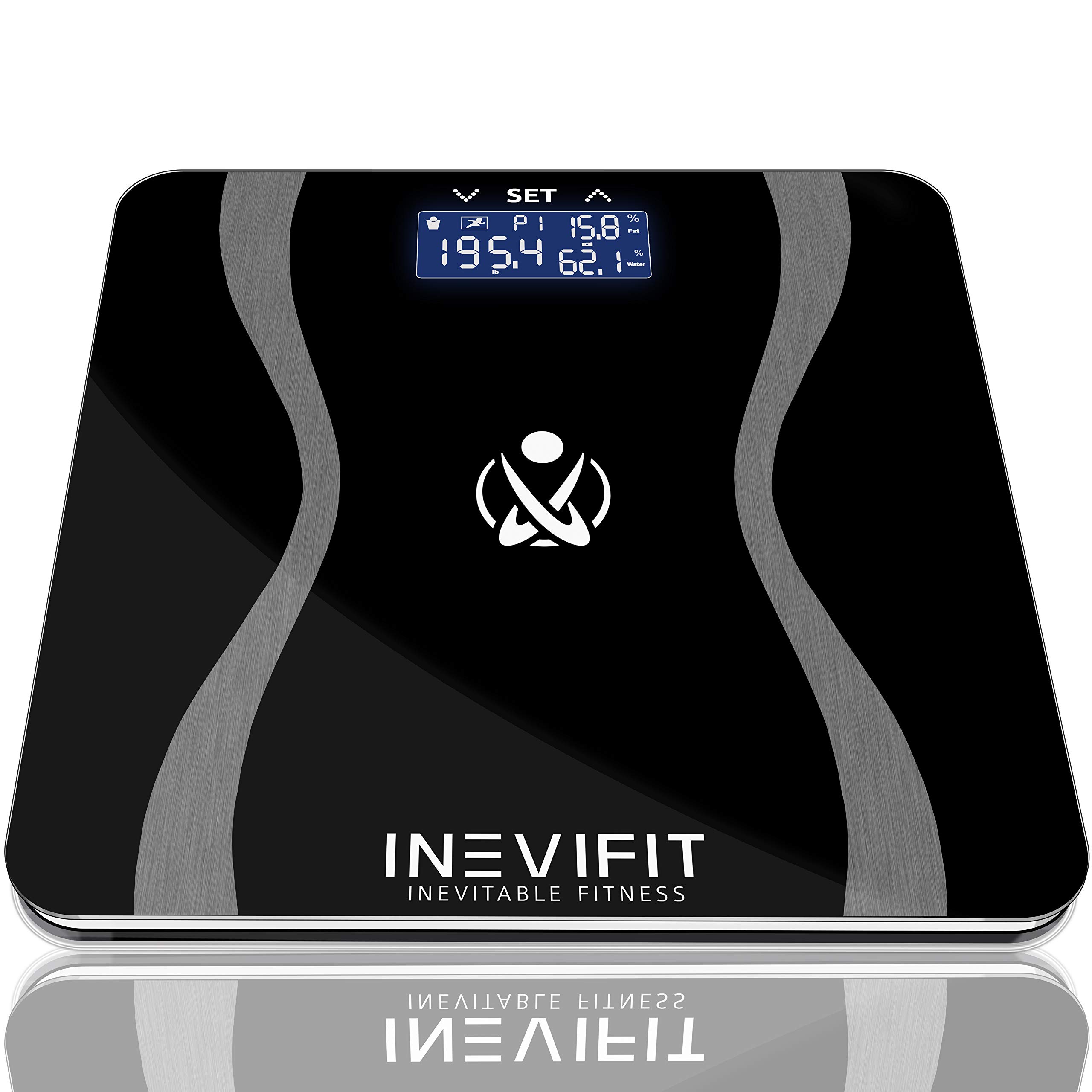 INEVIFITBODY-ANALYZER SCALE, Highly Accurate Digital Bathroom Body Composition Analyzer, Measures Weight, Body Fat, Water, Muscle & Bone Mass for 10 Users. Includes a 5-Year Warranty