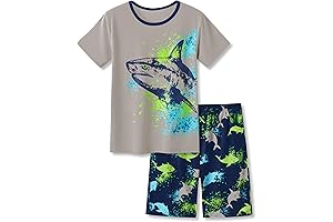 2-Piece Cozy Shark Pajamas For Little/Big Boys
