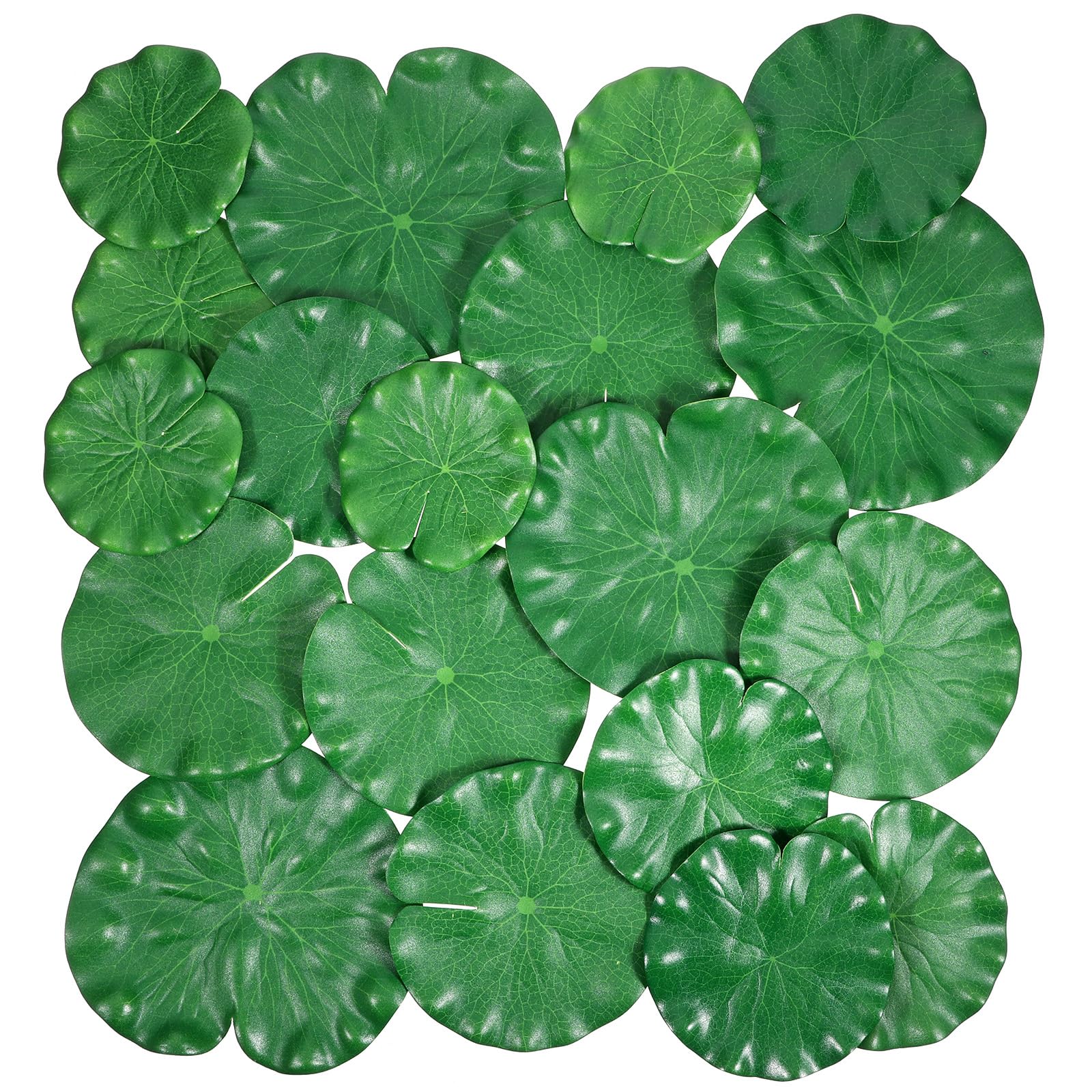 Lot de 20 feuilles de lotus artificielles, nénuphars flottants, plantes réalistes, feuilles de nénuphar artificielles pour jardin, étang, aquarium, piscine et décoration de paysage