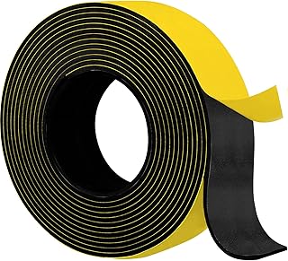 10 Feet Black Door Weather Stripping, 2 Inch Wide X 1/4 Inch Thick, Weather Stripping Door Seal Strip Foam Insulation Tape Door Insulation Strip Window Weather Stripping Seal