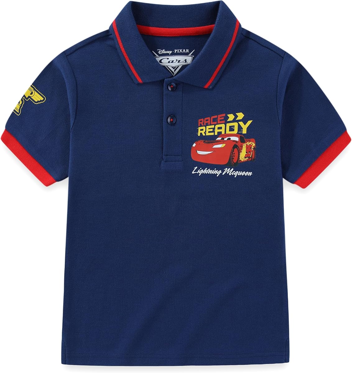 Polo Disney Cars Lightning McQueen manga corta para niño pequeño y grande
