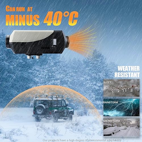 Miniatura 5 de Wayska - Calentador diesel de 12 V, 15 L, calentador de aire diesel de 5 kW, silenciador, calentador de estacionamiento diesel con termostato LCD y