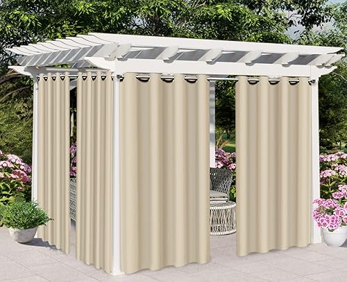 ABCCANOPY Cortinas para exteriores de 54 x 95 pulgadas, impermeables, con bloqueo solar, cortinas de privacidad con ojales para cenador, porche,