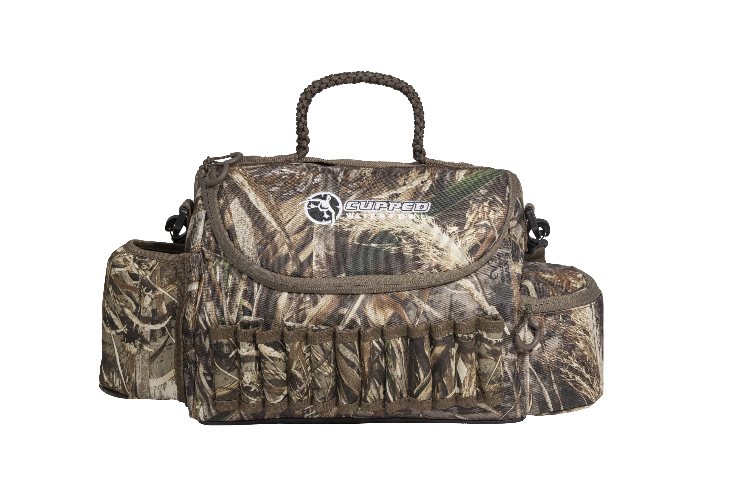 Cupped Waterfowl Camo Guide Bag with Shell Loops & Waterproof Cell Phone Pocket, Realtree MAX-7 Camo