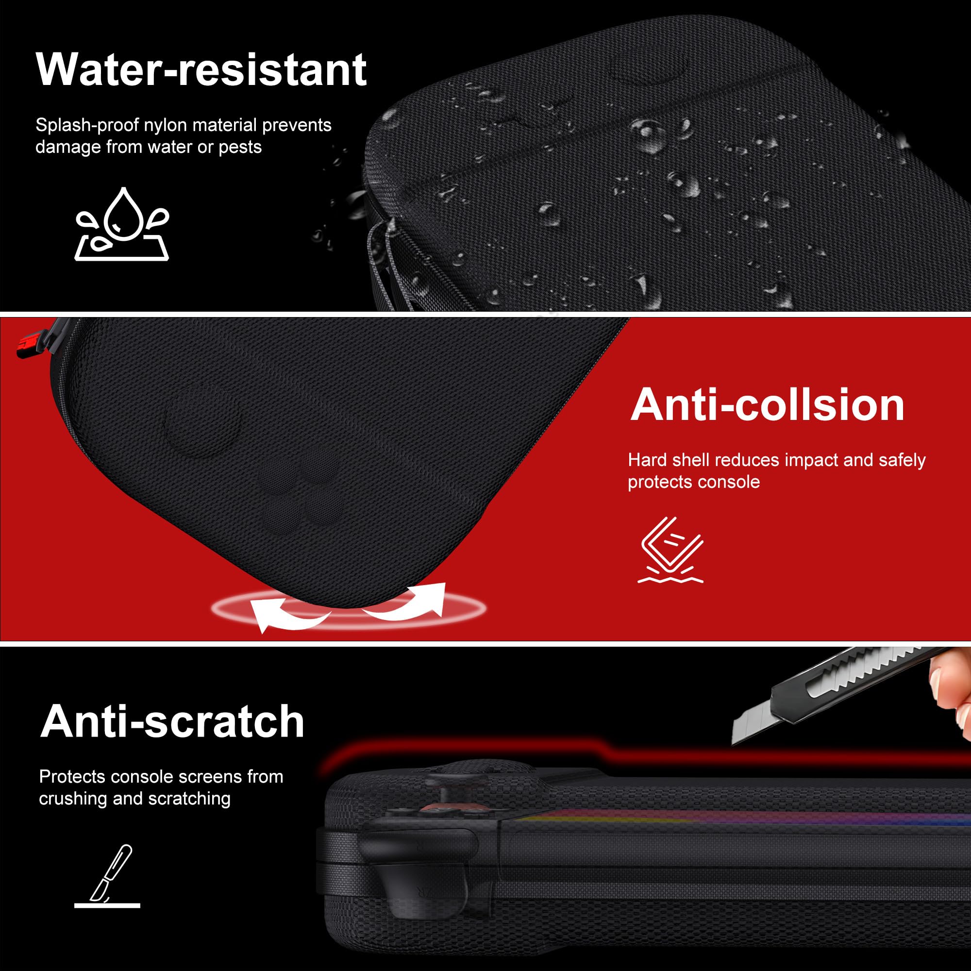 Twardy futerał do przenoszenia Nintendo Switch 2, etui podróżne z 12 wkładami do gier, etui ochronne na konsolę Switch 2 i akcesoria do gier, kolor czarny