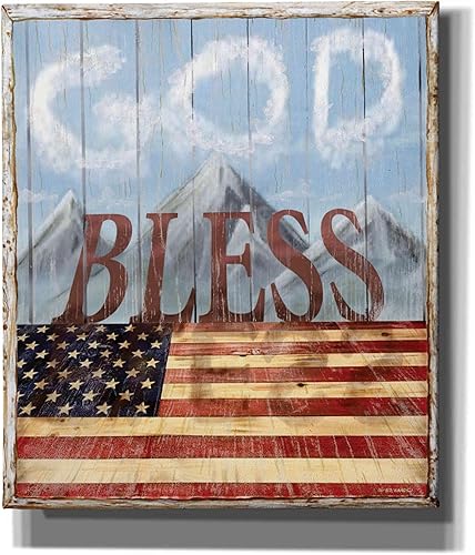Epic Graffiti 'God Bless America' by Ed Wargo, Giclee Canvas Wall Art, 26"x30"