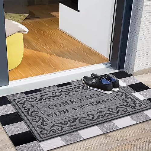 Miniatura 10 de Tapete de bienvenida para interiores y exteriores, duradero, divertido, no hay razón para que estés aquí, tapete para entrada con respaldo de goma