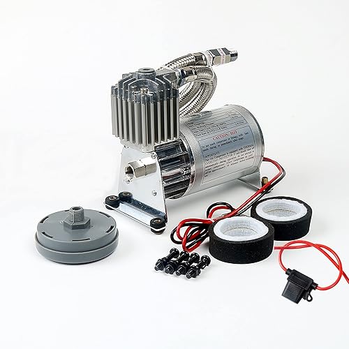 Miniatura 2 de Mini compresor de aire a bordo resistente sin aceite, 150 PSI. Reemplazo universal para camionesbocina de tren de automóvilsuspensiónviajekit de